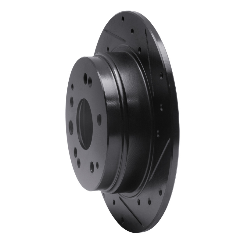 Acura CL Brake Rotor (1) - Rear Right - R1 Concepts - Drilled & Slotted - Black - `01-`03